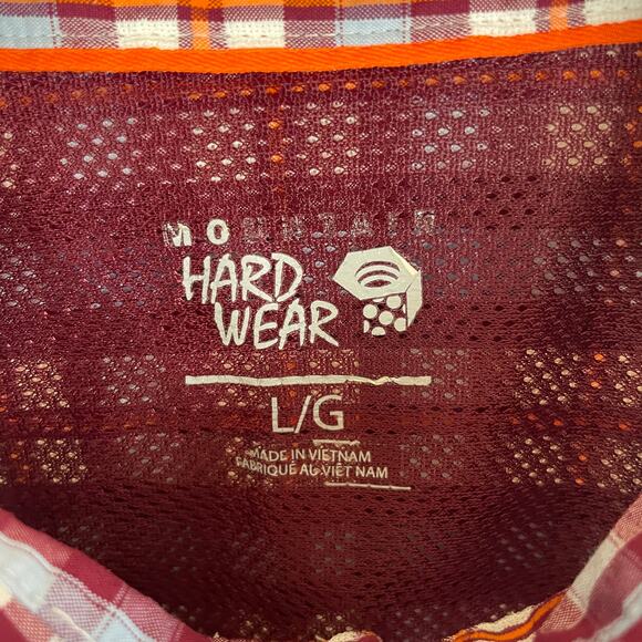 Mountain Hardwear Men's Red Plaid Button Down Shirt Lightweight Roll Sleeve L - Picture 5 of 10